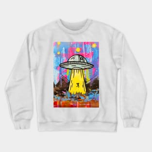 Alien Abduction Desert Scene Crewneck Sweatshirt